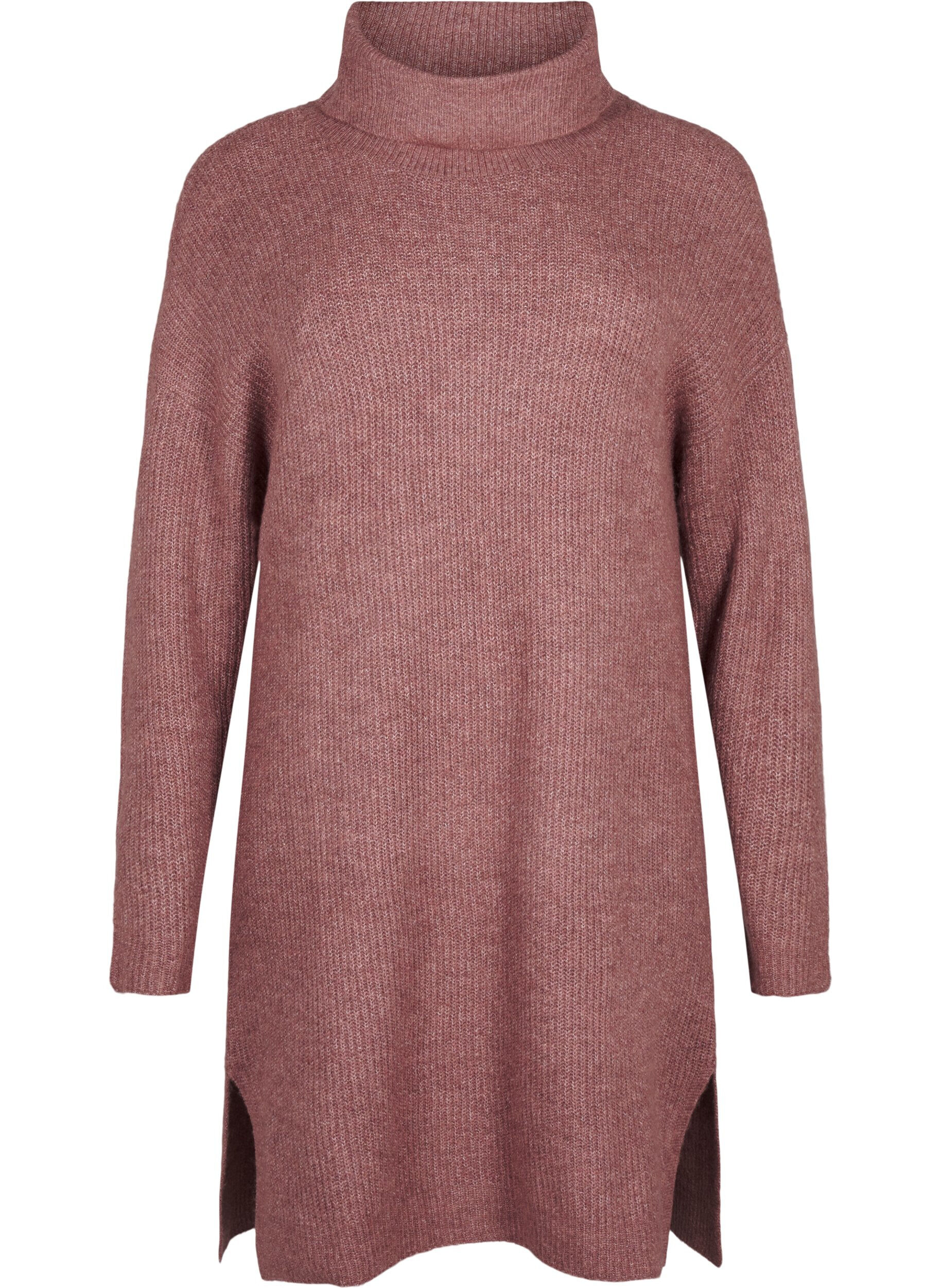 ZizziFLASH - Strickkleid mit Rollkragen, Rot, Packshot image number 0