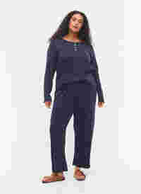 Pyjamahose aus Baumwolle mit Muster, Navy Blazer, Model
