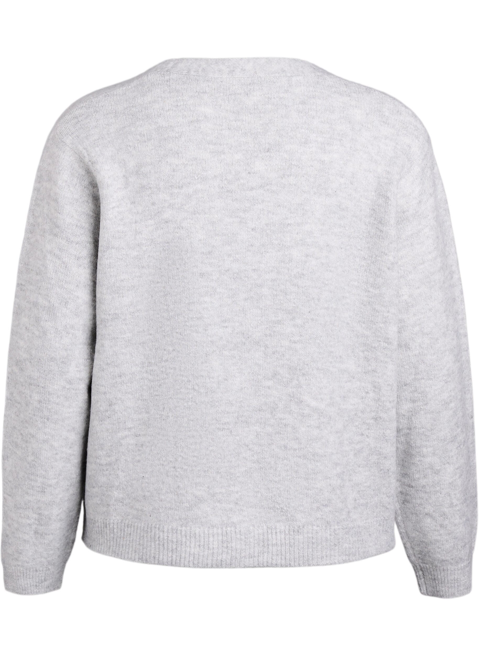 ZizziStrickjacke mit Perlmuttkn&ouml;pfen, Grau, Packshot image number 1