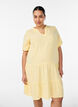 Kurzes A-Linien-Kleid aus Baumwollmusselin, Gelb, Model image number 0