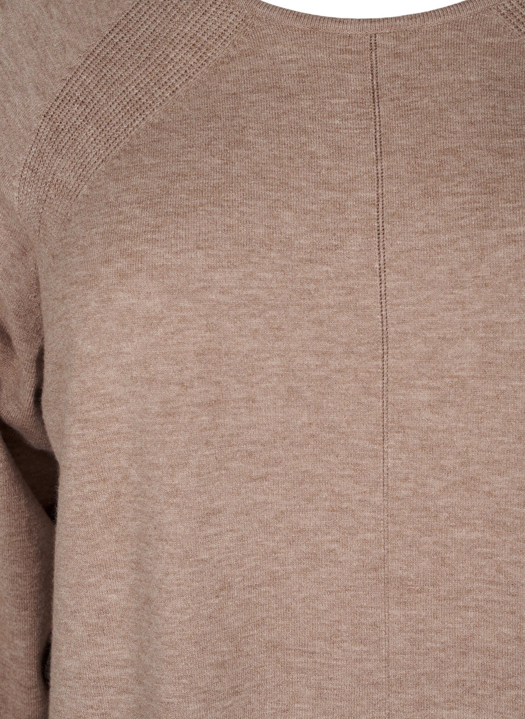 ZizziStrickkleid mit Rundhalsausschnitt und Strickmuster, Fossil Mel., Packshot image number 2