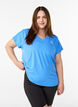 Lockeres Trainings-T-Shirt mit V-Ausschnitt, Blau, Model image number 0