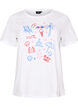 T-Shirt aus Bio-Baumwolle mit Strand-Print, Wei&szlig;, Packshot image number 0
