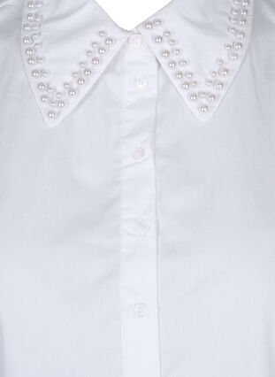Lockerer Hemdkragen mit Perlen, Bright White, Packshot image number 2