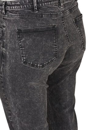 Cropped Mum Jeans mit hoher Taille, Black acid washed, Packshot image number 3