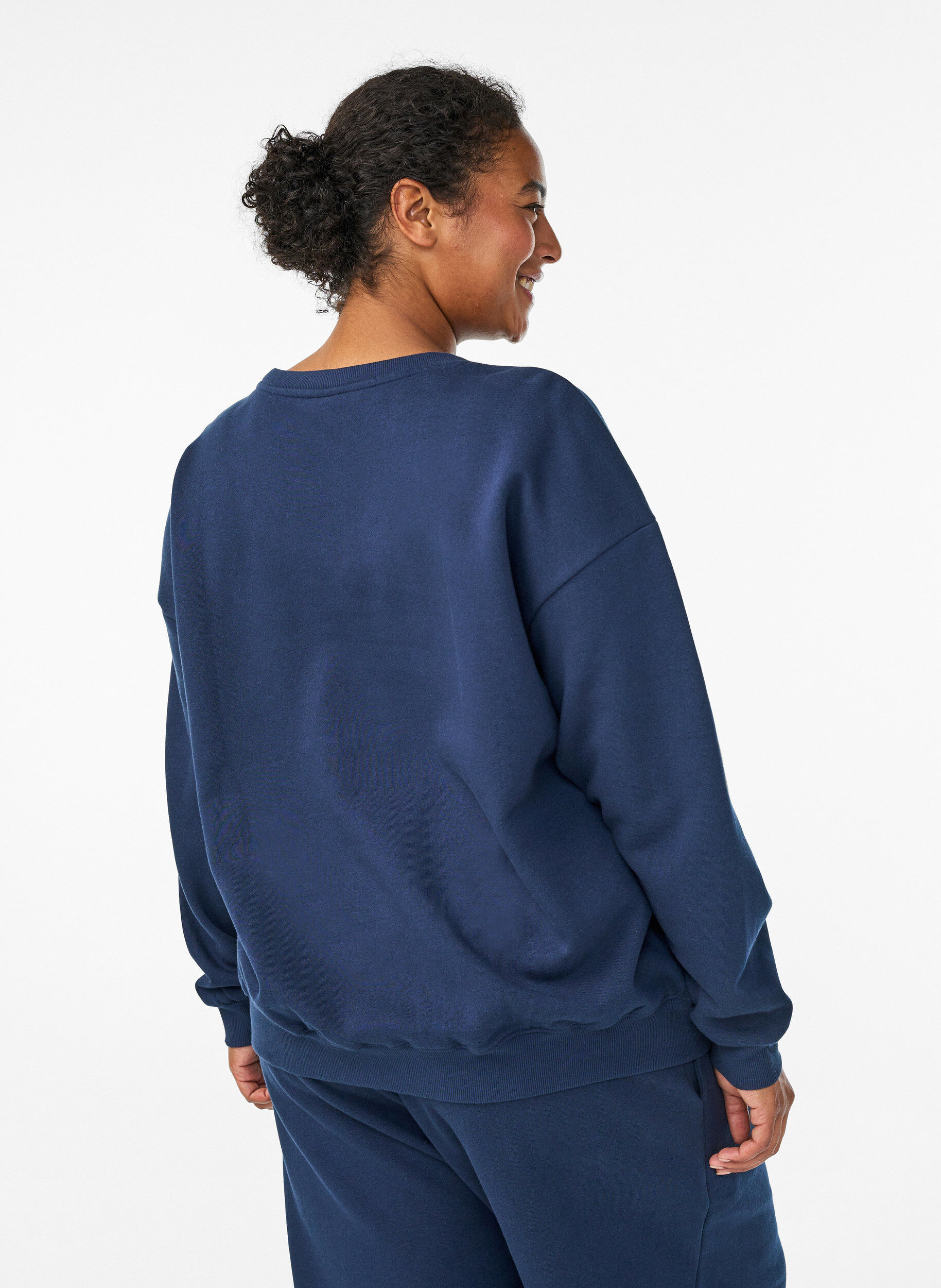 ZizziSweatshirt mit Textaufdruck, Blau, Model image number 2