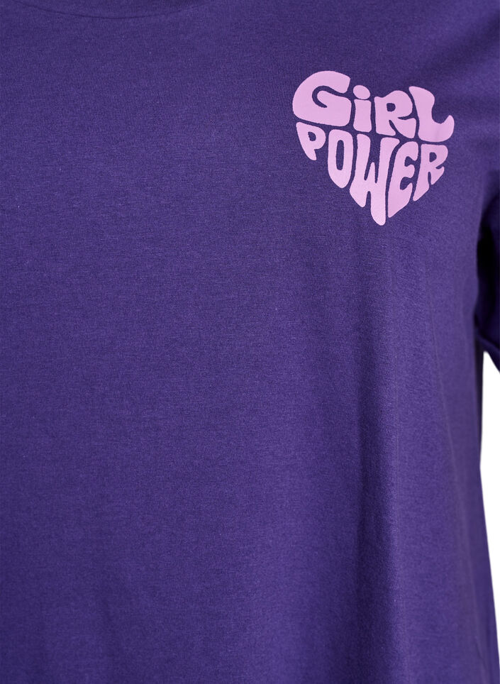 Kurzärmeliges Nachthemd aus Bio-Baumwolle, Lila, Packshot image number 2