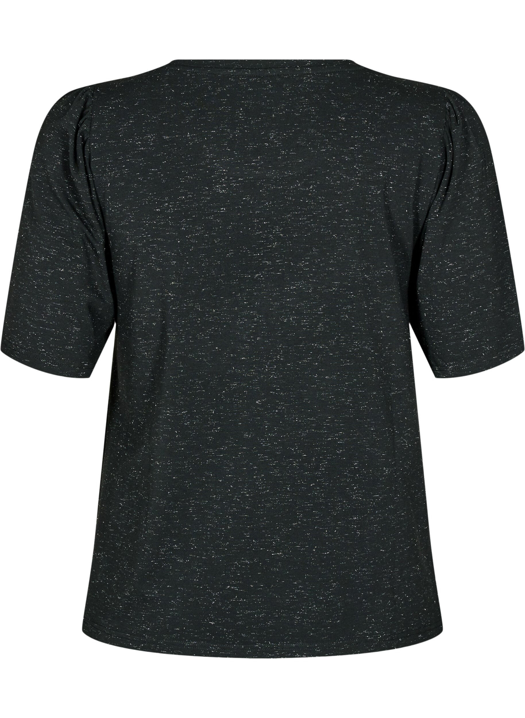 ZizziT-Shirt mit Glitzer und kurzen Puff&auml;rmeln, Schwarz, Packshot image number 1