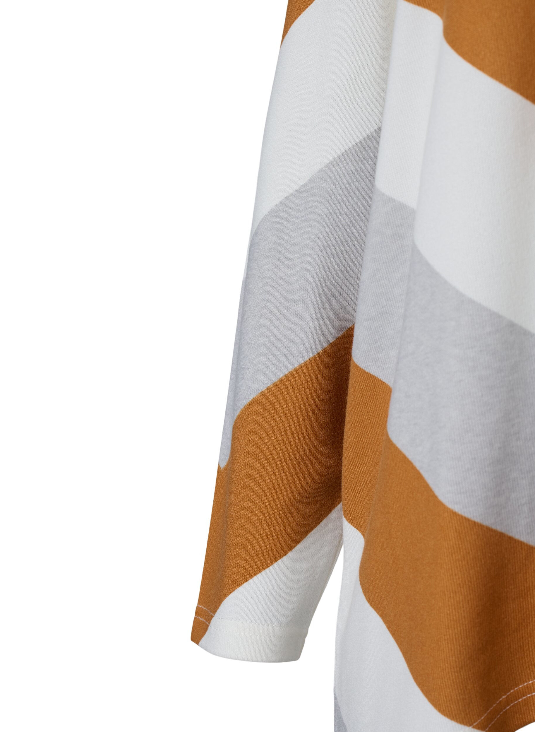 ZizziGemusterte Bluse mit langen &Auml;rmeln, Beige Zig Zag, Packshot image number 3