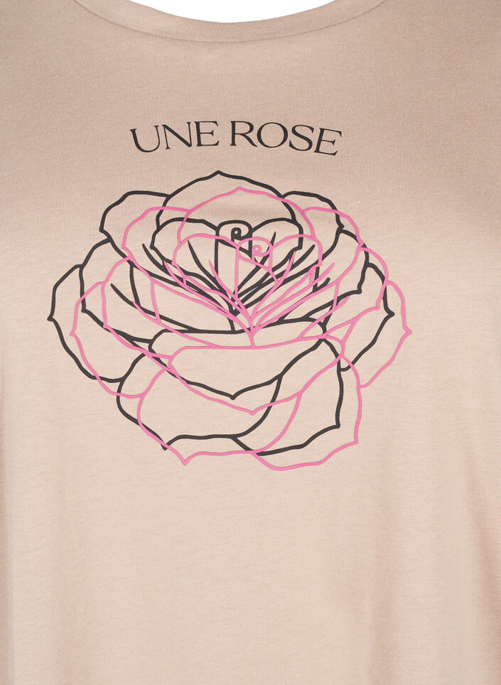 Baumwoll-T-Shirt mit Druck, S. Mink w. Flower, Packshot image number 2