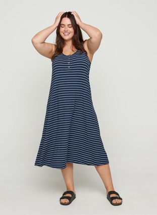Kleid, Mood Indigo and white stripe, Model image number 3