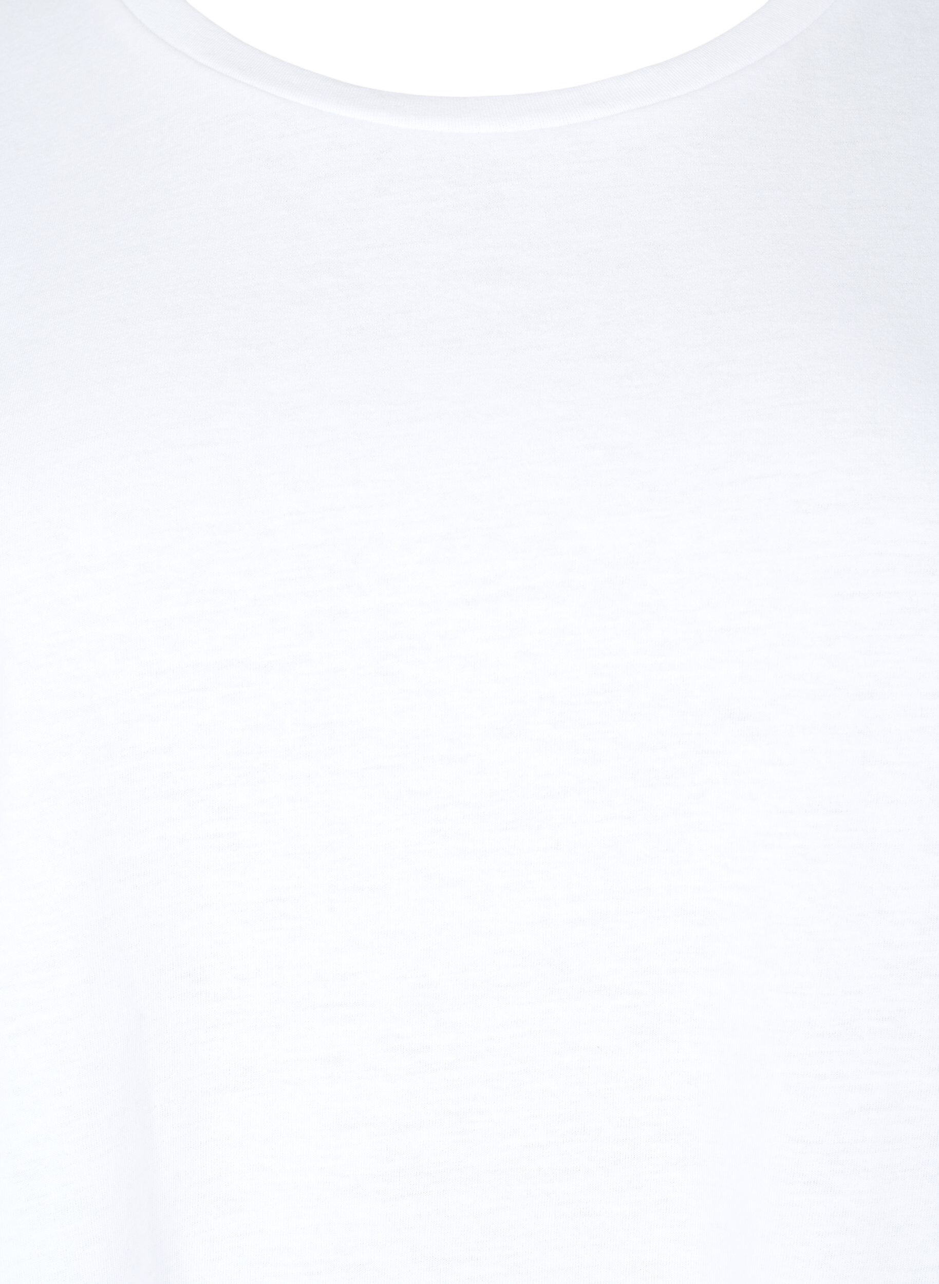 ZizziKurz&auml;rmeliges T-Shirt aus einer Baumwollmischung, Wei&szlig;, Packshot image number 2