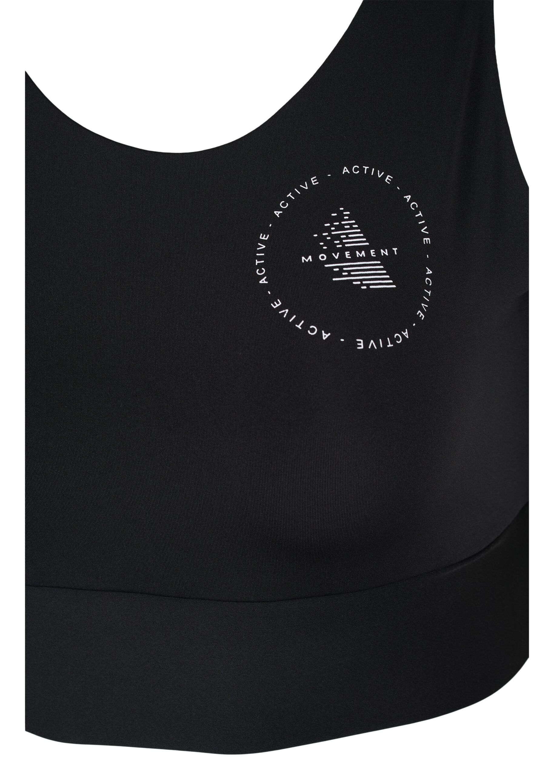 ZizziCORE, MID SUPPORT SPORTS BRA - Sport-BH mit V-R&uuml;cken, Black, Packshot image number 2