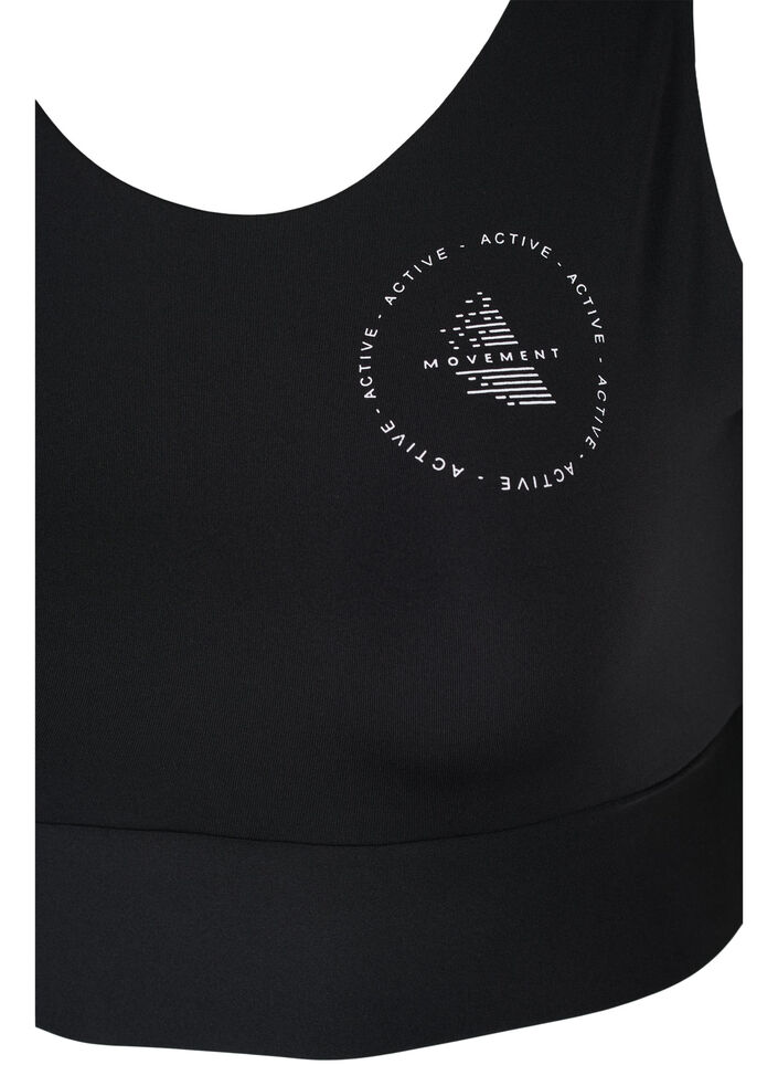 CORE, MID SUPPORT SPORTS BRA - Sport-BH mit V-Rücken, Black, Packshot image number 2