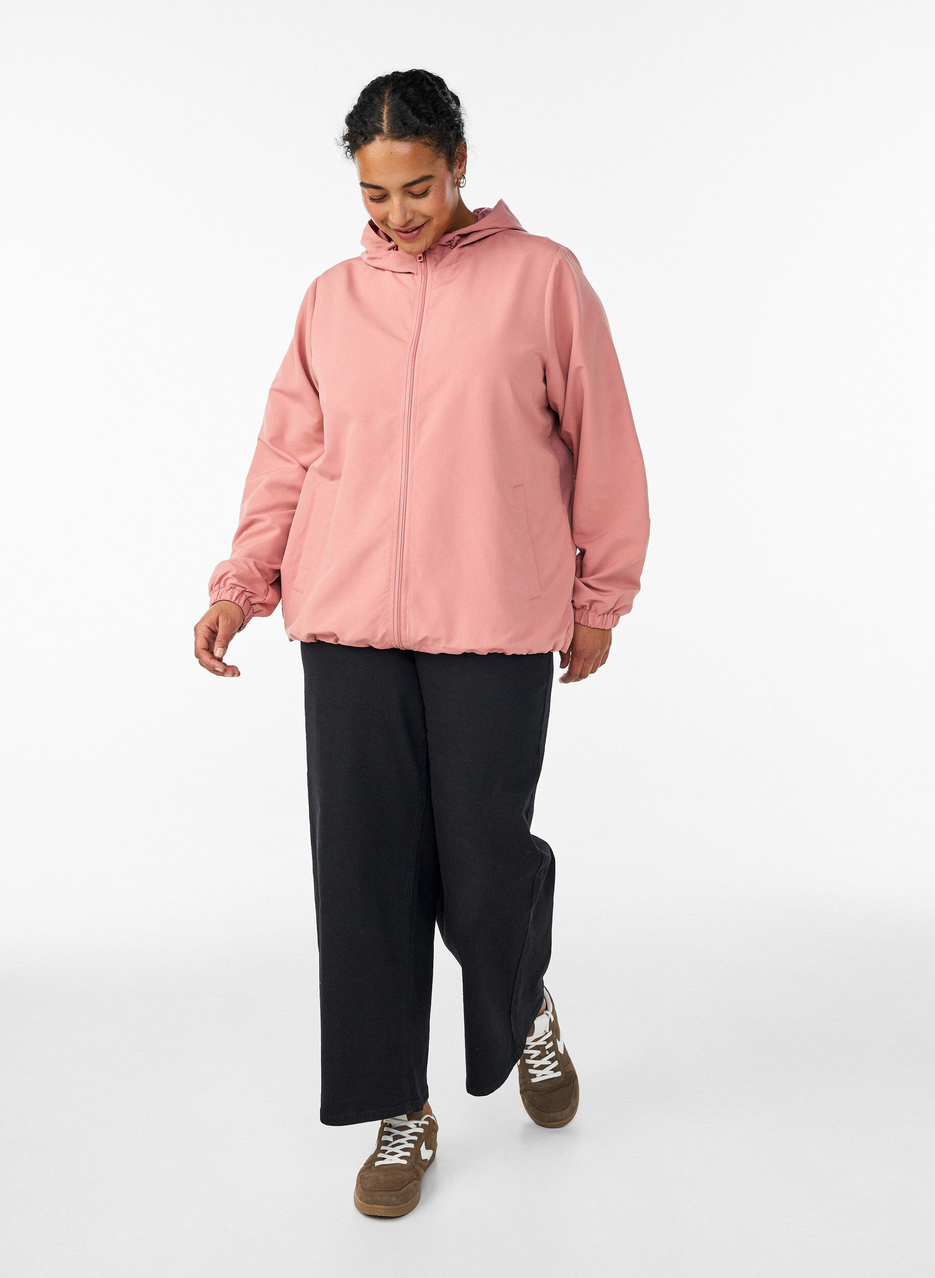 ZizziLeichte Jacke mit Kapuze und Rei&szlig;verschluss, Rot, Model image number 1