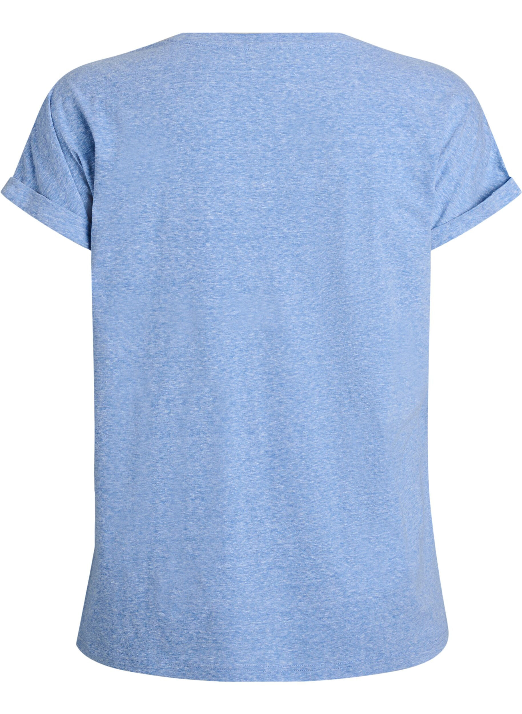 ZizziMelange T-Shirt mit kurzen &Auml;rmeln, Blau, Packshot image number 1