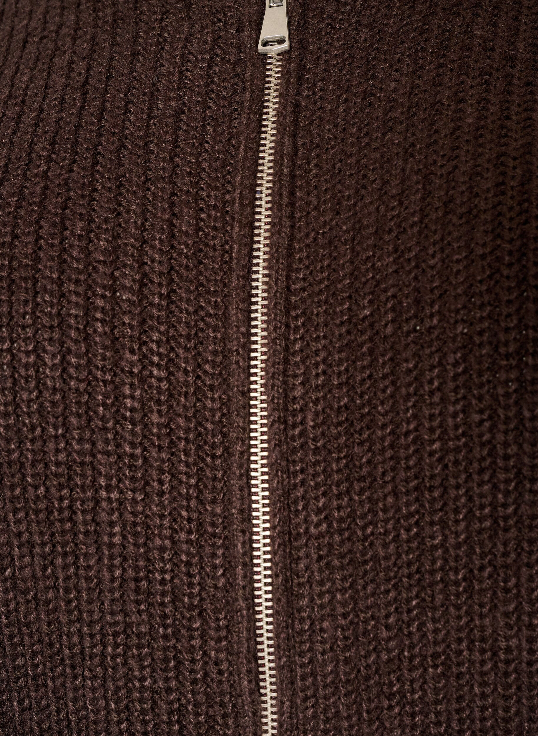 ZizziStrickjacke mit Rei&szlig;verschluss, Braun, Packshot image number 2