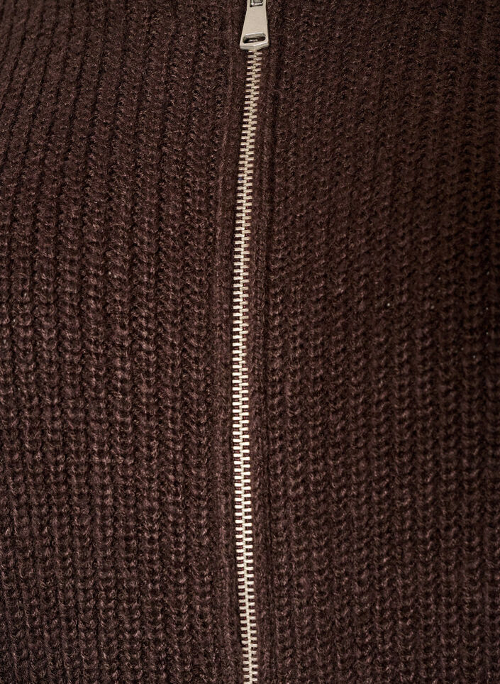 Strickjacke mit Rei&szlig;verschluss, Braun, Packshot image number 2
