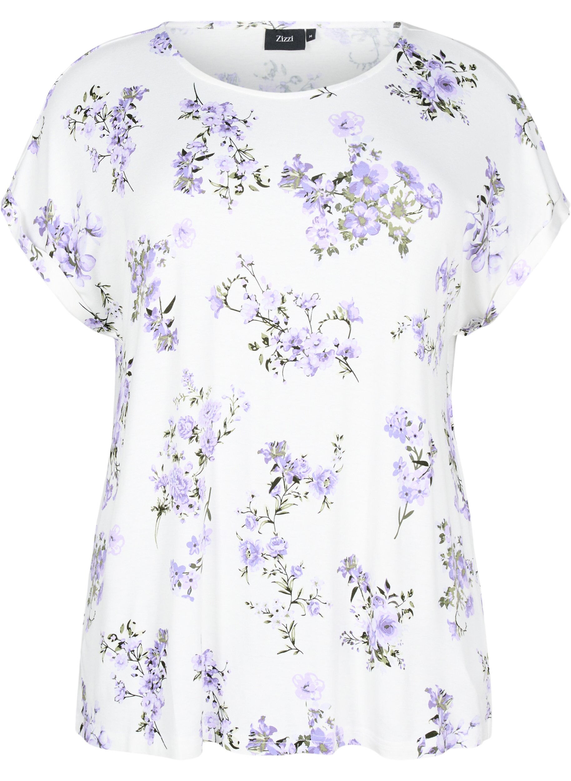 ZizziT-Shirt mit floralem Print, Lila, Packshot image number 0