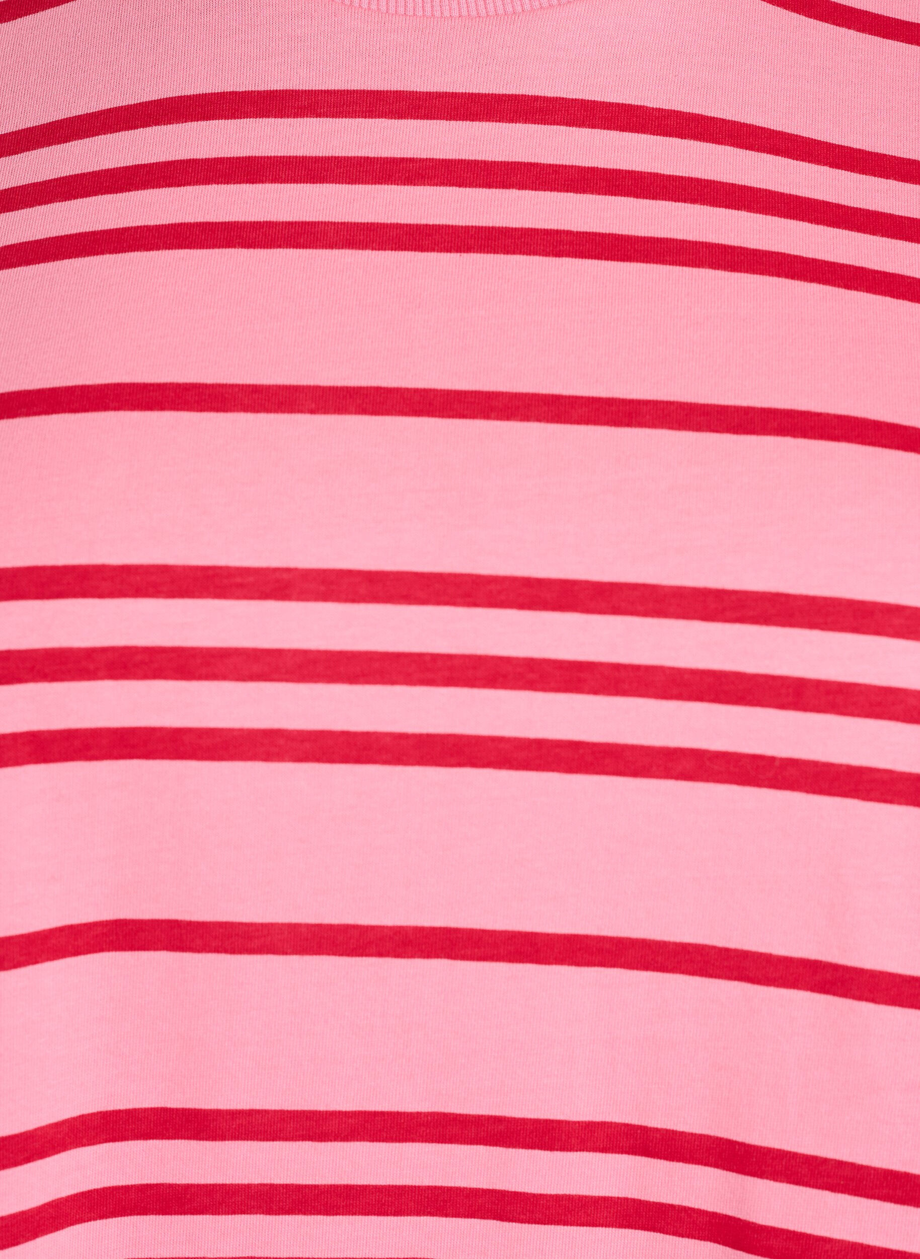 ZizziGestreiftes T-Shirt aus Baumwolle, Pink, Packshot image number 2