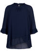 Bluse mit asymmetrischem Saum und 3/4 Ärmeln, Navy Blazer, Packshot image number 0