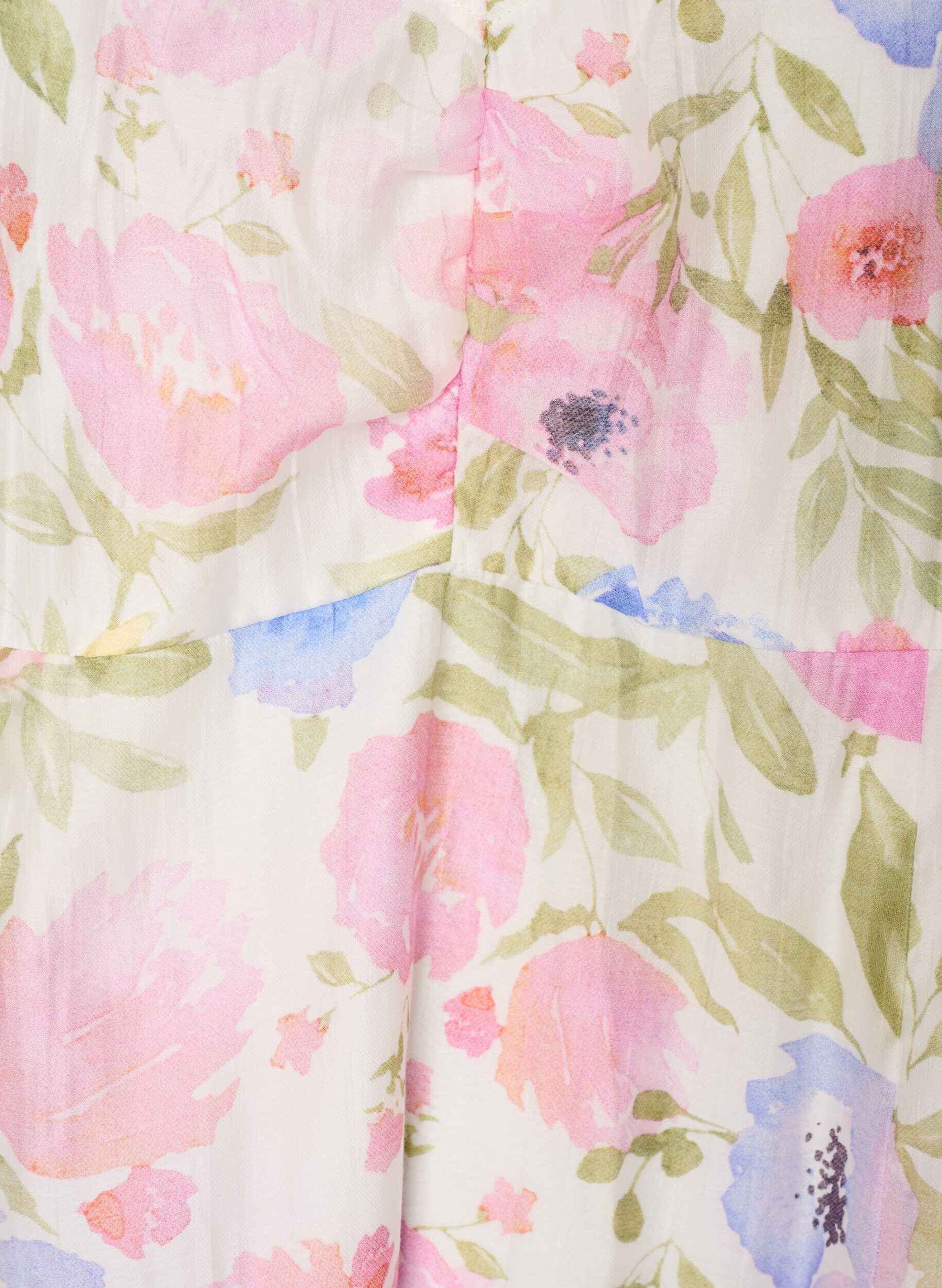 ZizziGebl&uuml;mtes Empire-Kleid mit weitem V-Ausschnitt, Wei&szlig;, Packshot image number 2