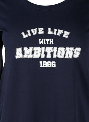 Baumwoll-T-Shirt mit Aufdruck, Night Sky AMBITIONS, Packshot image number 2