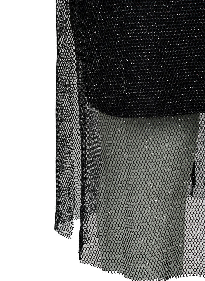 Netzkleid mit langen &Auml;rmeln, Black w. Silver, Packshot image number 3