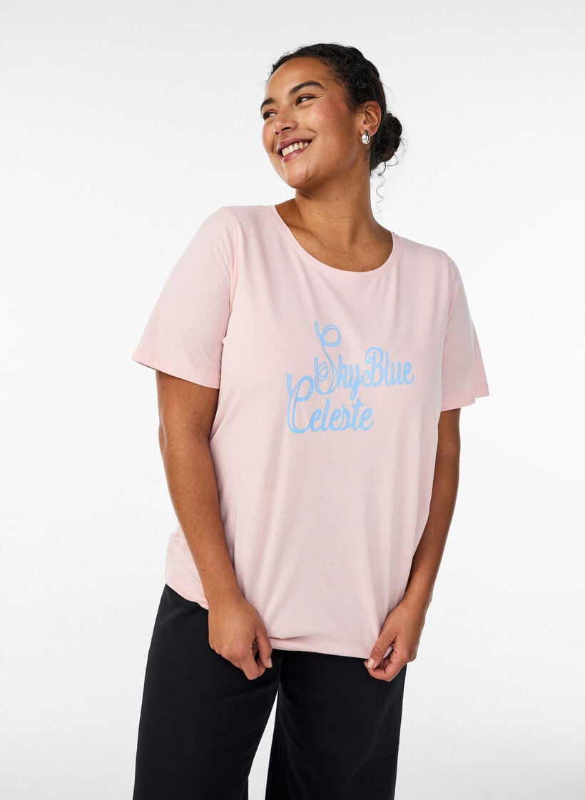 T-Shirt mit Print, Rot, Model image number 0