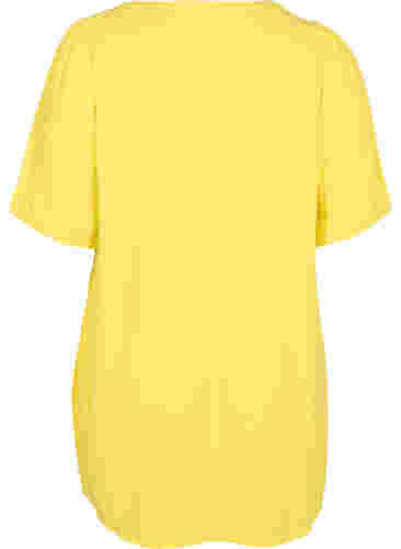 Viskosetunika mit V-Ausschnitt und Knöpfen, Primrose Yellow, Packshot image number 1