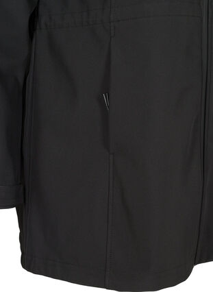 Softshell-Jacke mit Kapuze und verstellbarer Taille, Black, Packshot image number 3