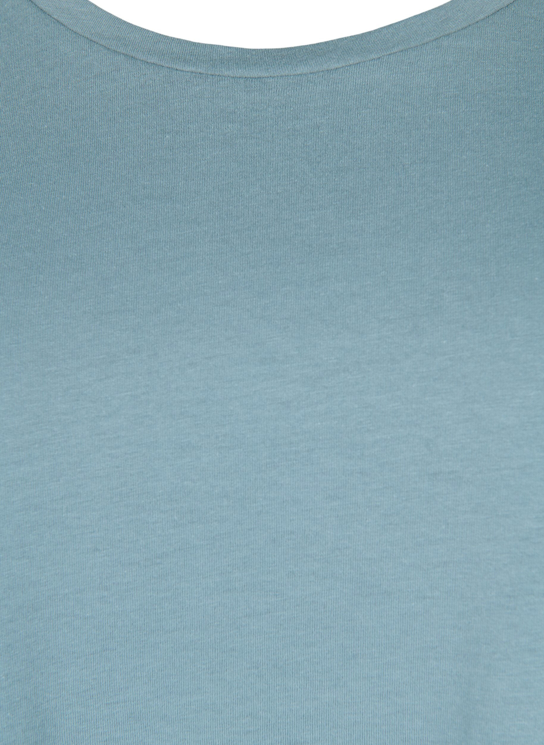 ZizziKurz&auml;rmeliges T-Shirt aus einer Baumwollmischung, Blau, Packshot image number 2