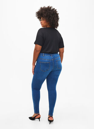 Slim-Fit-Jeans mit Abriebdetails, Blue Denim, Model image number 1