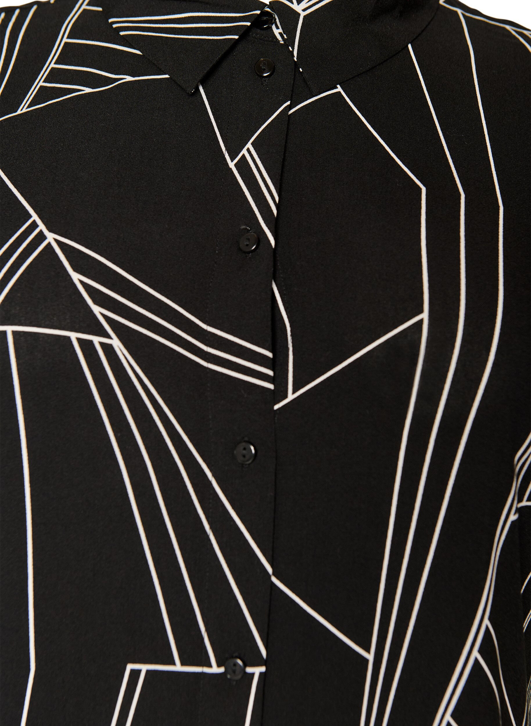 ZizziLocker geschnittenes langes Hemd aus Viskose, Schwarz, Packshot image number 2