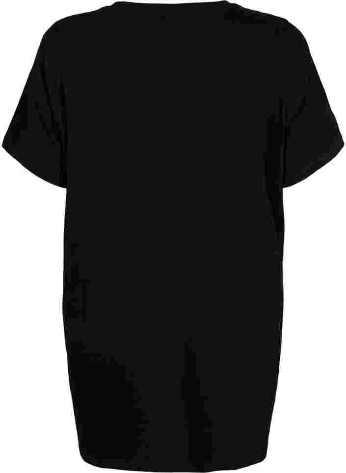 Oversized Nacht T-Shirt aus Bio-Baumwolle, Black W. coffee, Packshot image number 1