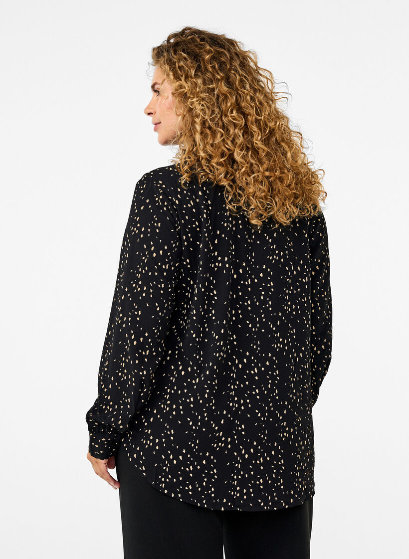 Gepunktetes Hemd, Black w. Dot AOP, Model image number 1