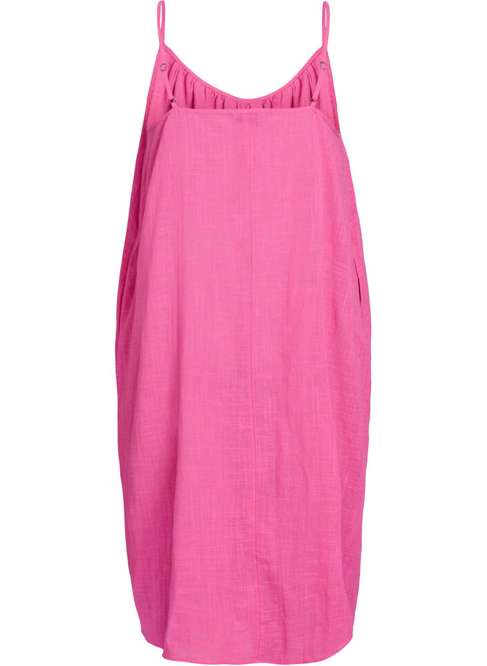 FLASH - Baumwollkleid mit Midi-Länge und Trägern, Pink, Packshot image number 1