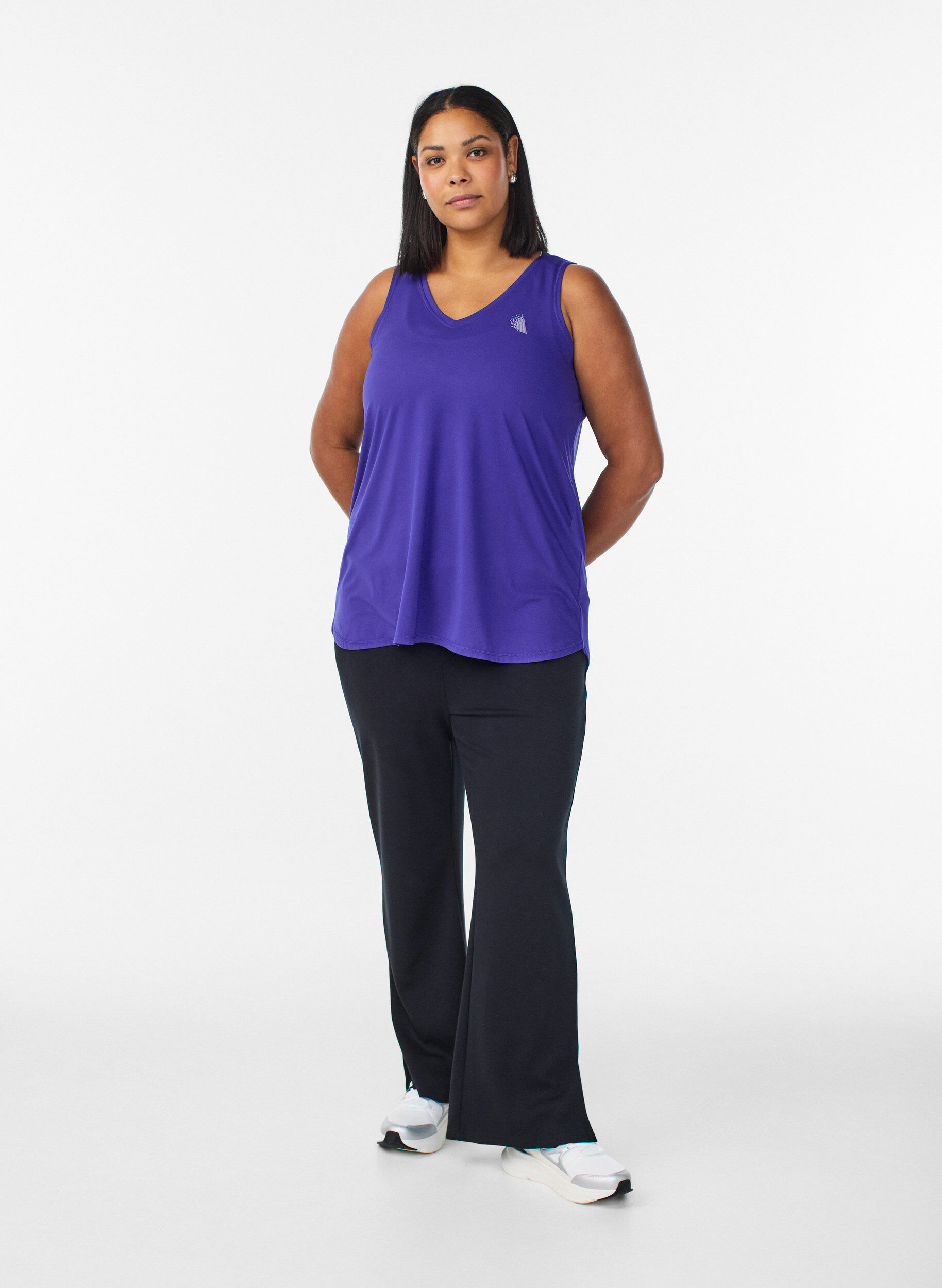 ZizziSports top with V-neck, Purple, Model image number 1