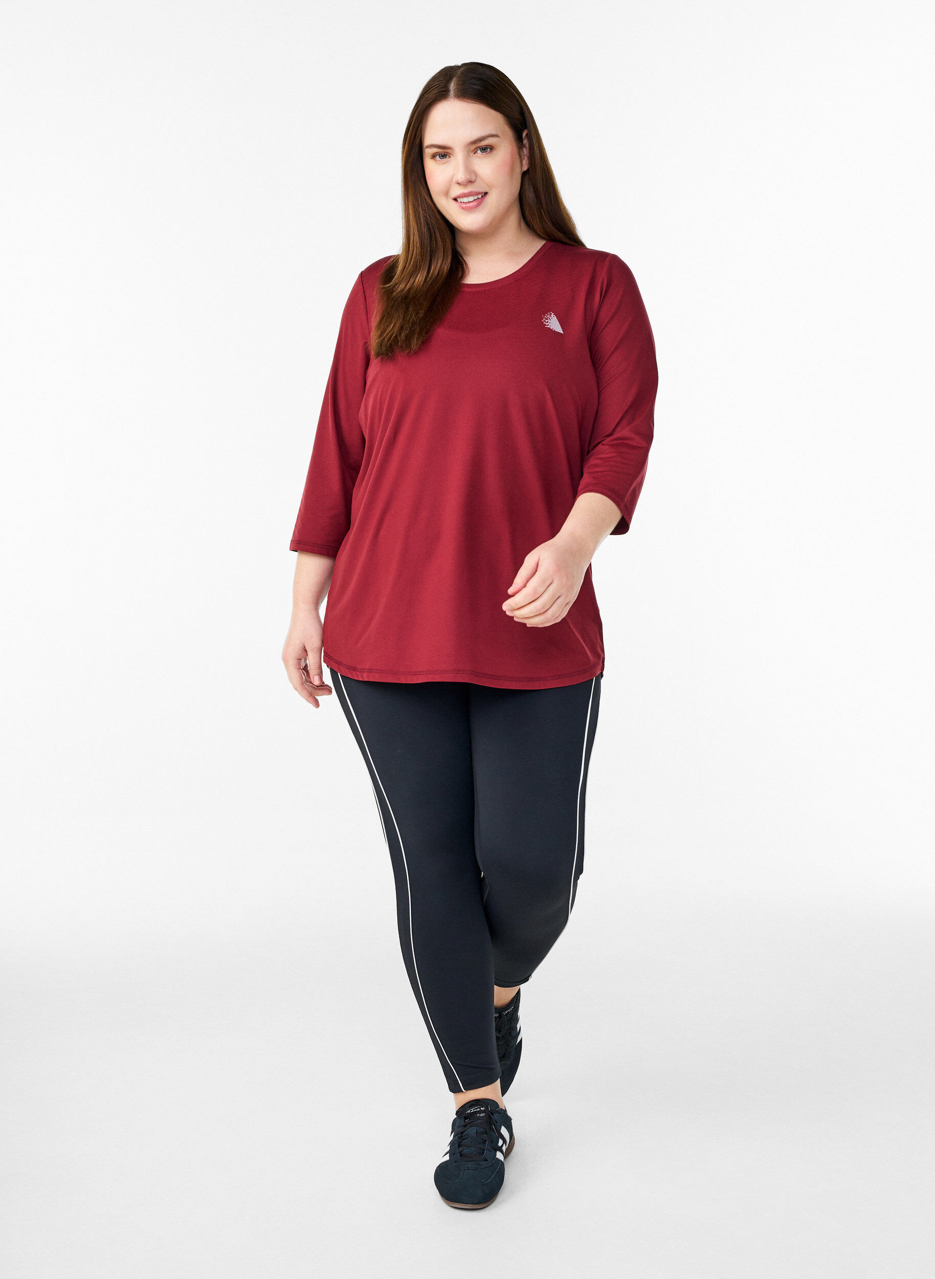 ZizziTrainingsshirt mit 3/4-&Auml;rmeln, Rot, Model image number 1