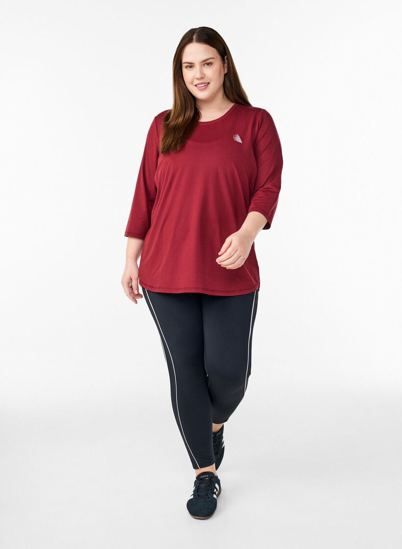 Trainingsshirt mit 3/4-&Auml;rmeln, Rot, Model image number 1