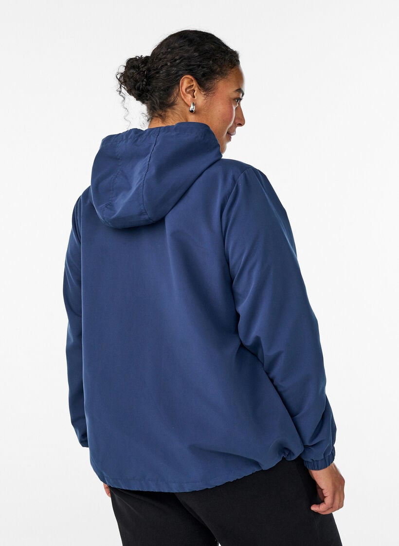 Leichte Jacke mit Kapuze und Rei&szlig;verschluss, Blau, Model image number 2