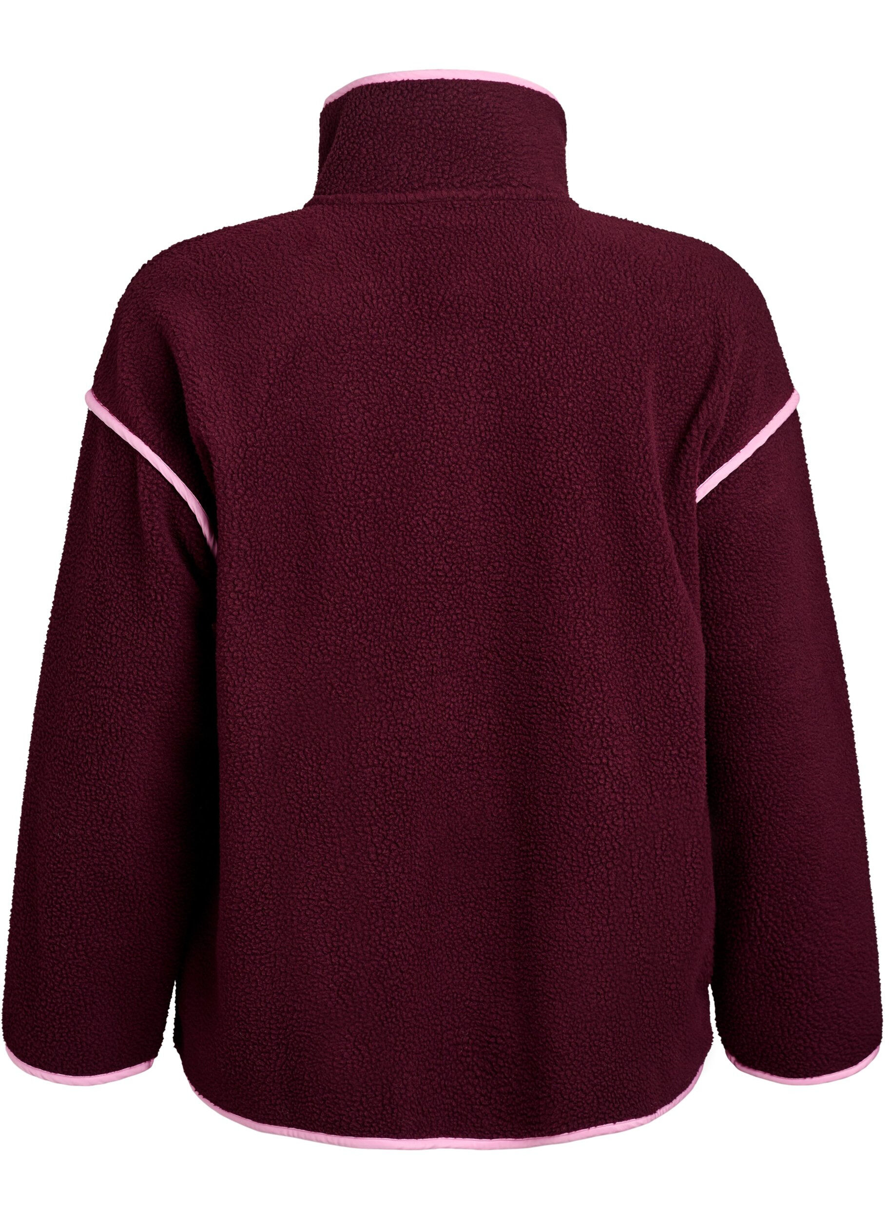 ZizziTeddy-Jacke mit Kontrastdetails, Rot, Packshot image number 1