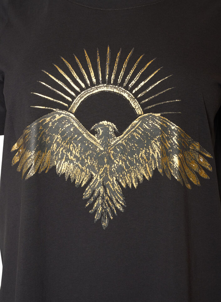 T-Shirt aus Baumwolle mit Frontprint, Grau, Packshot image number 2