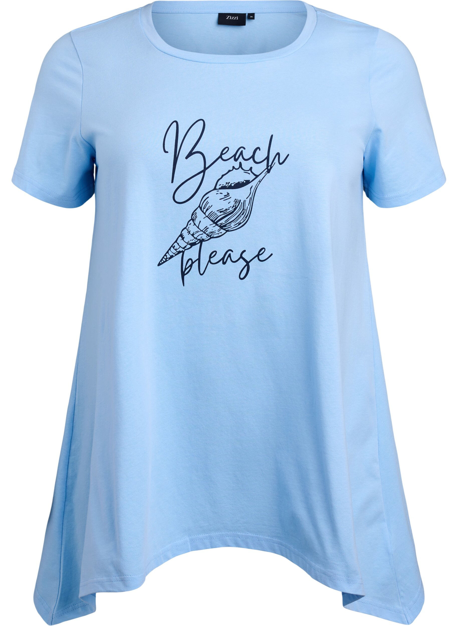 ZizziT-Shirt mit Rundhalsausschnitt und A-Linie, Blau, Packshot image number 0