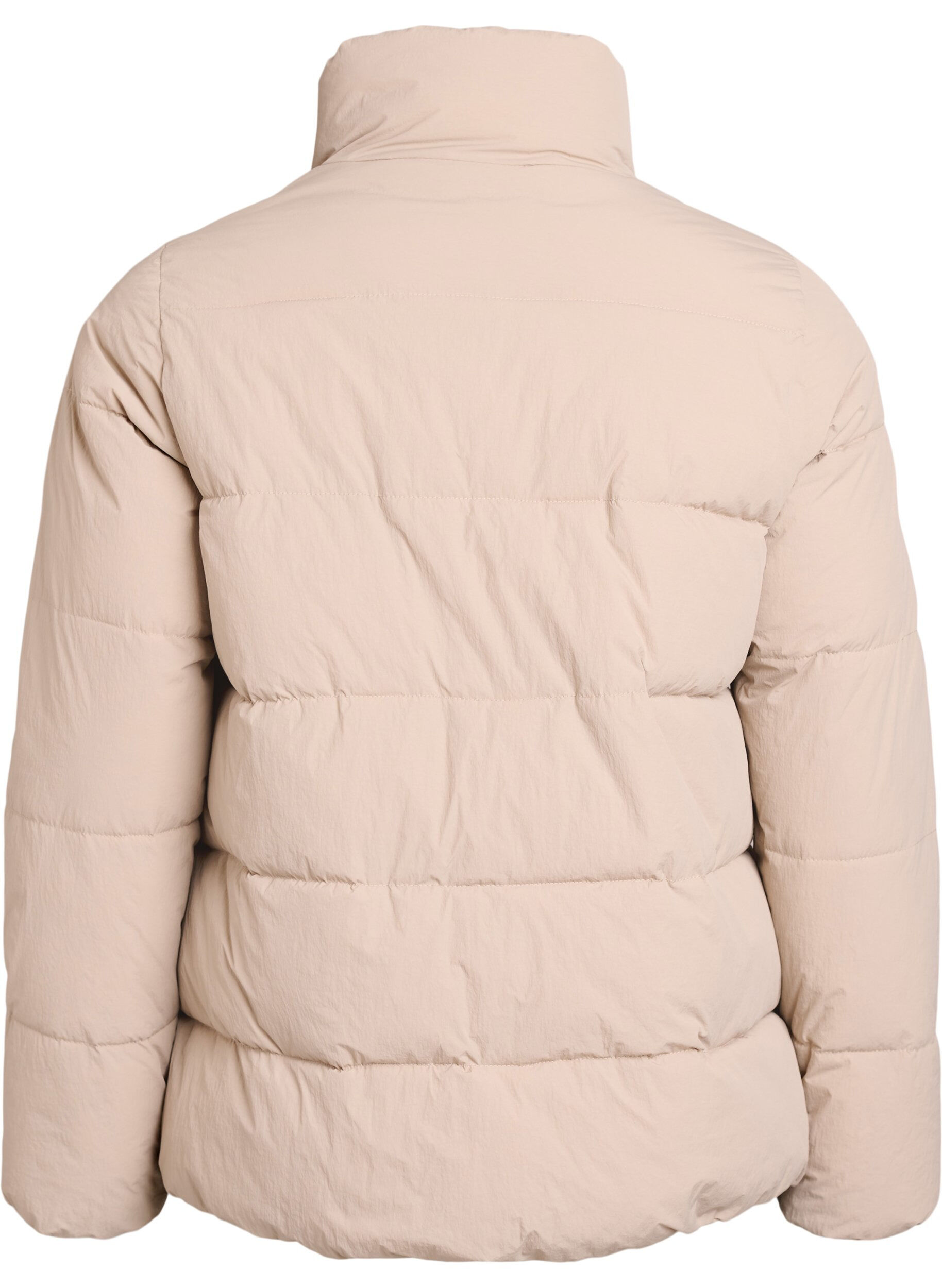 ZizziKurze gepolsterte Pufferjacke mit hohem Kragen, Beige, Packshot image number 1