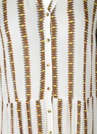 Gestreiftes Viskosekleid mit Knopfverschluss, White Comb, Packshot image number 2