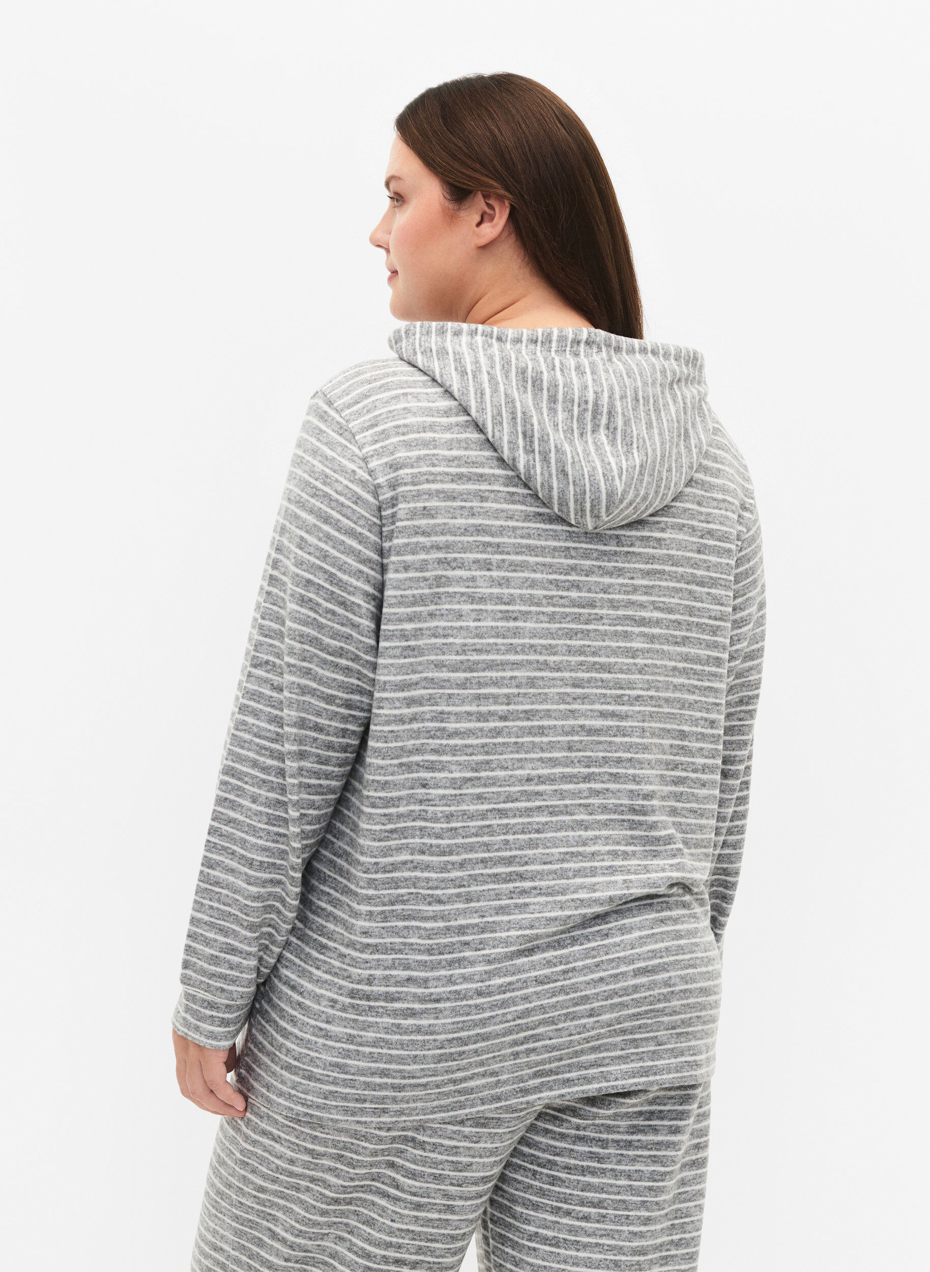 ZizziLockerer Hoodie mit Streifen, DGM Stripe, Model image number 1