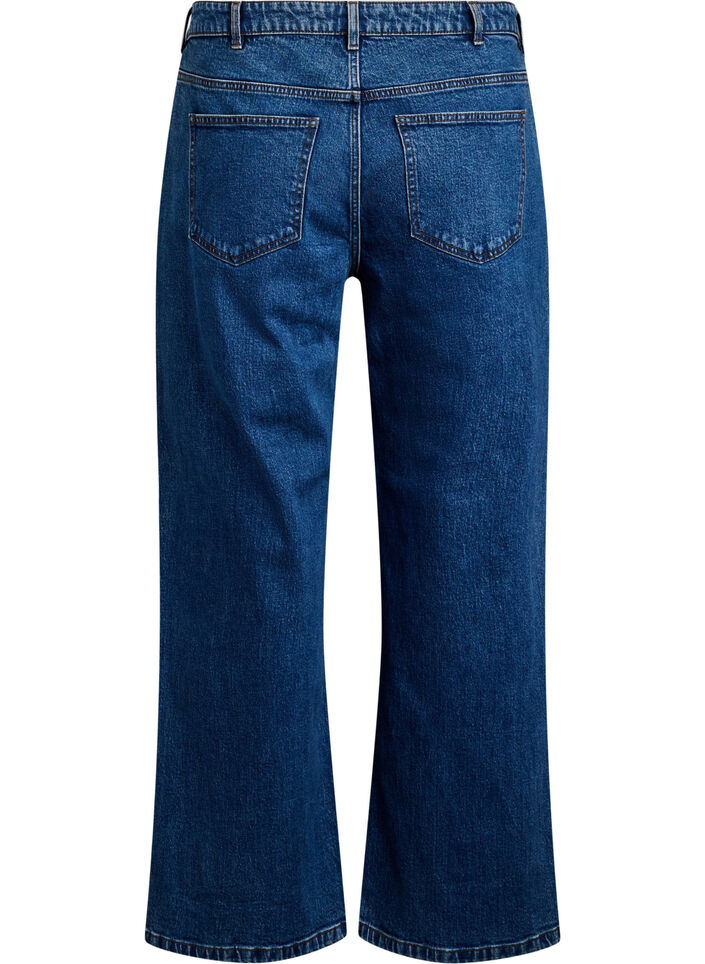 Jeans mit weitem Bein und hohem Bund, Blau, Packshot image number 1