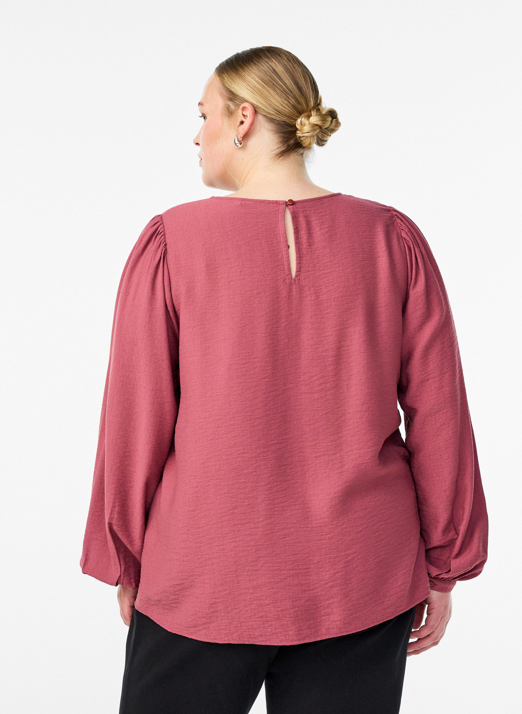 ZizziLang&auml;rmelige Viskosebluse, Rot, Model image number 2