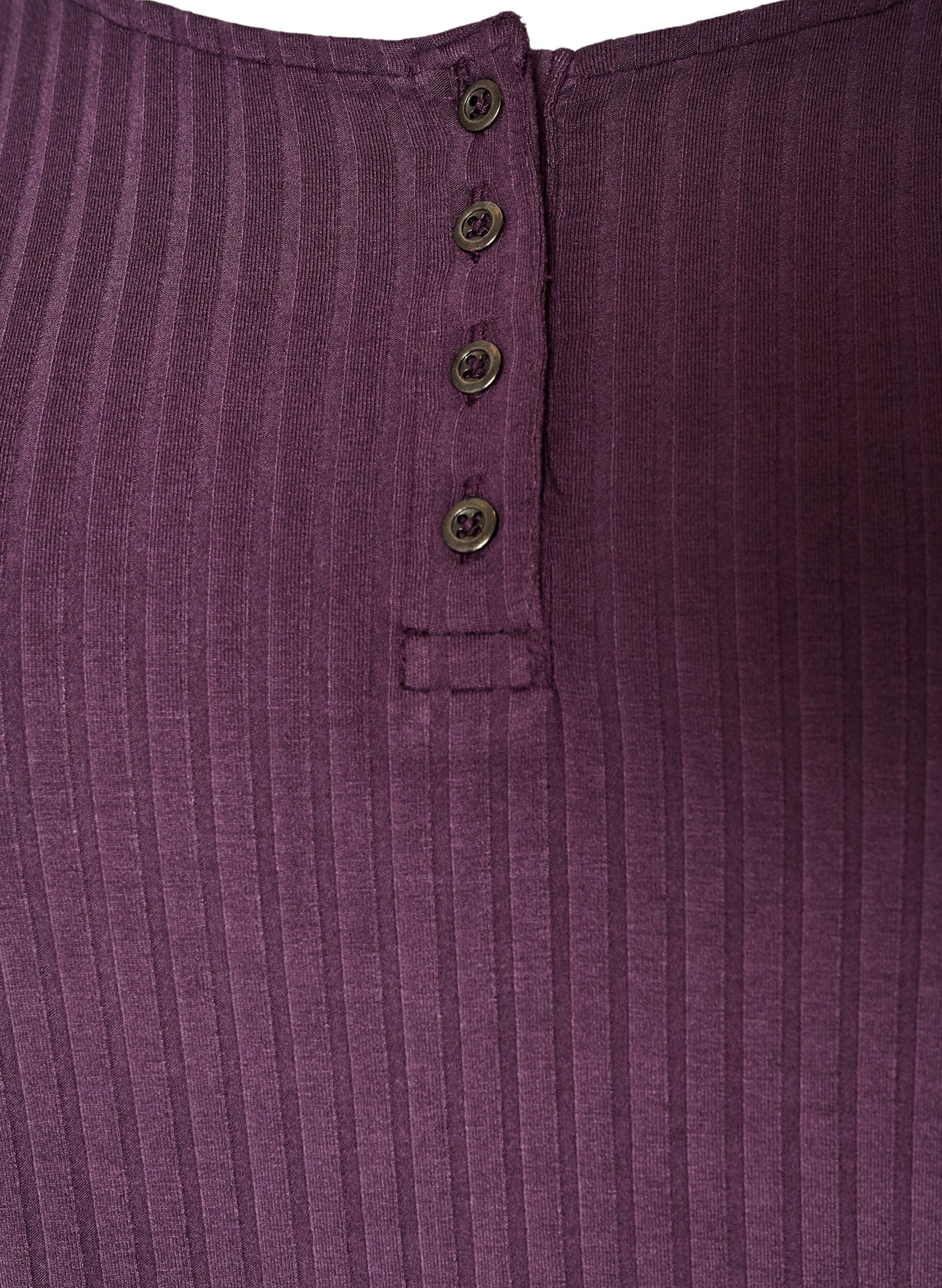 ZizziNachthemd aus Viskose-Jersey mit Rippstruktur, Lila, Packshot image number 2
